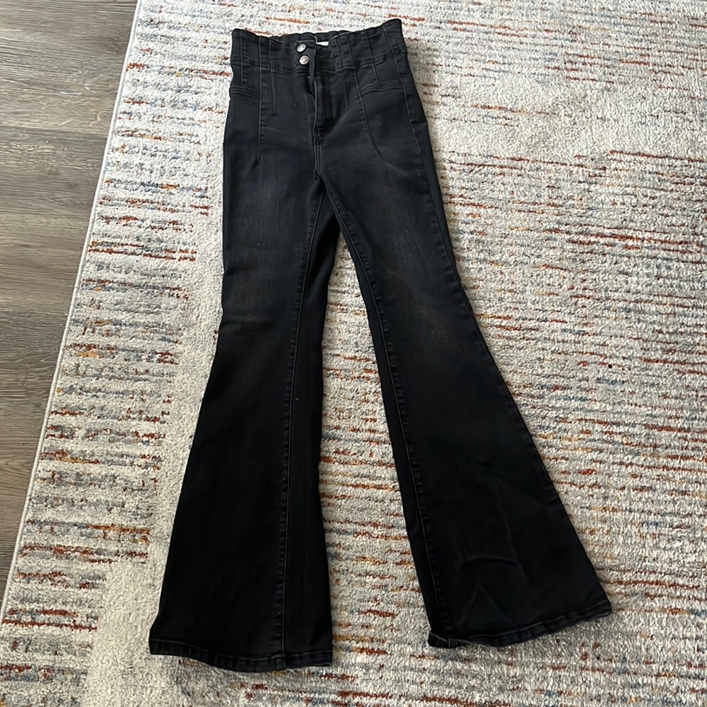 We The Free high waisted black bell bottoms